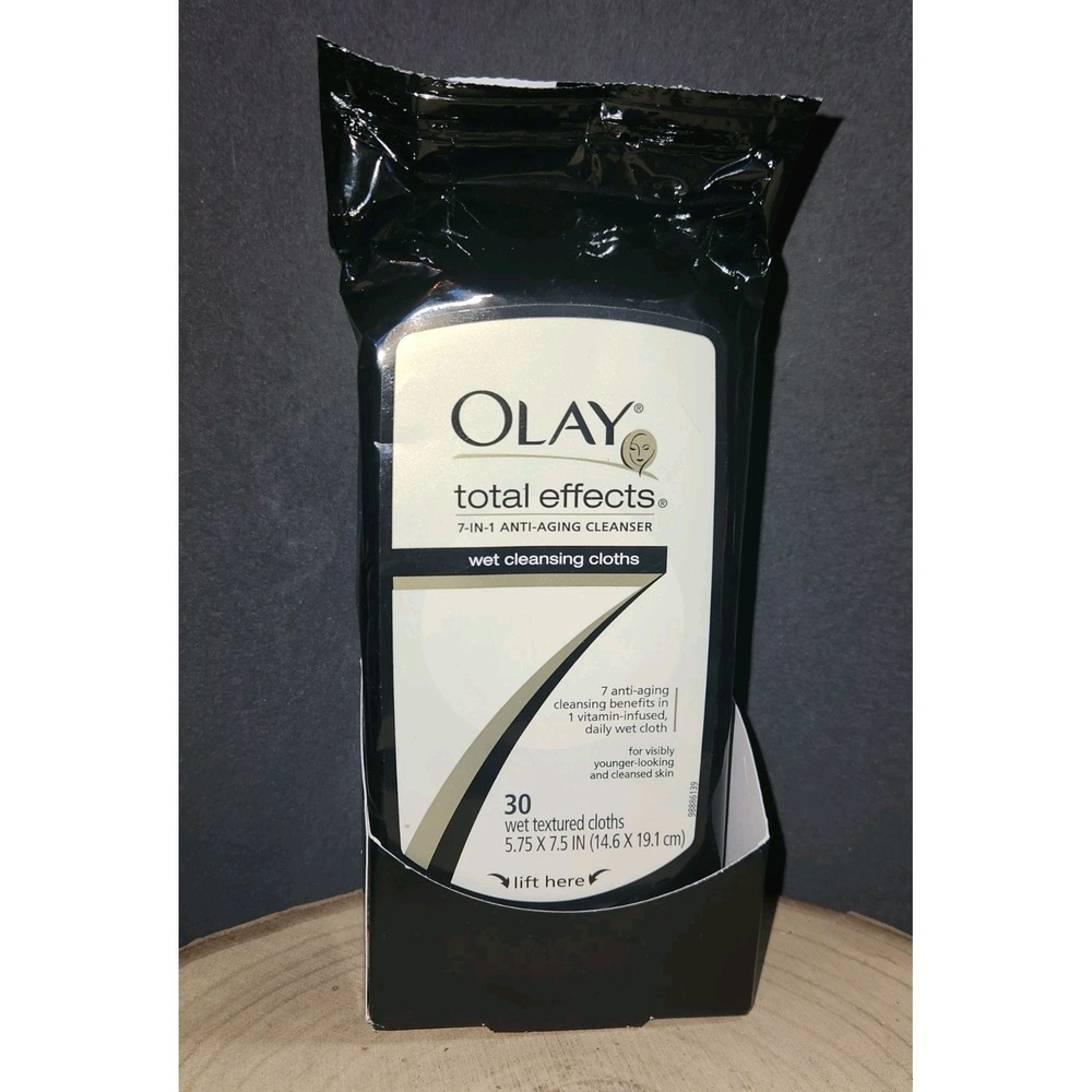 Olay Total Effects 7 In 1 Anti-Aging Wet Cleansing Cloths‎ (30) Ct.~SUPER RARE~